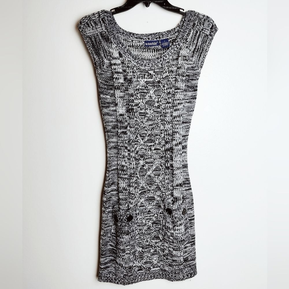 VTG Y2K De Rotchild Marbled Knit Sweater Dress, Size S
